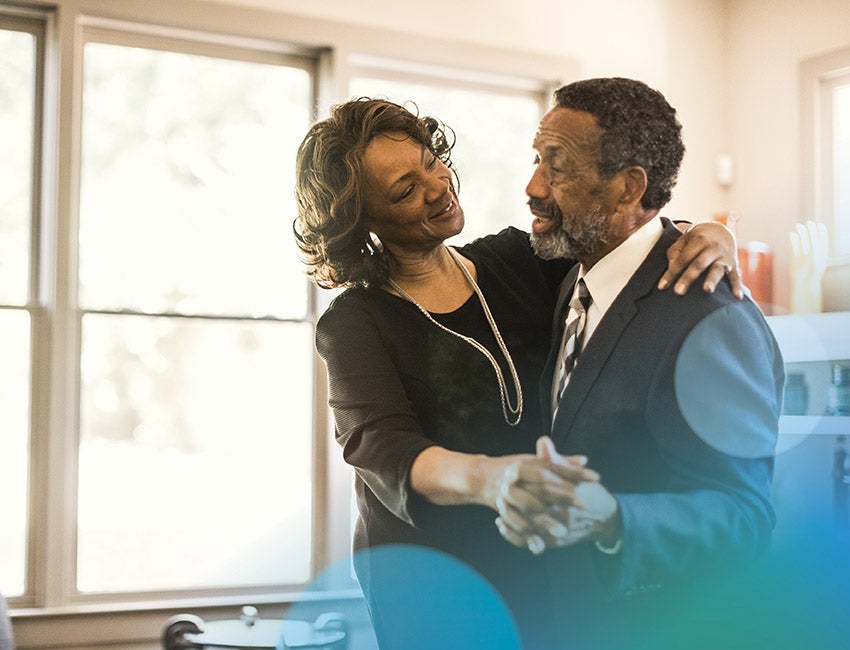 Man and woman dancing